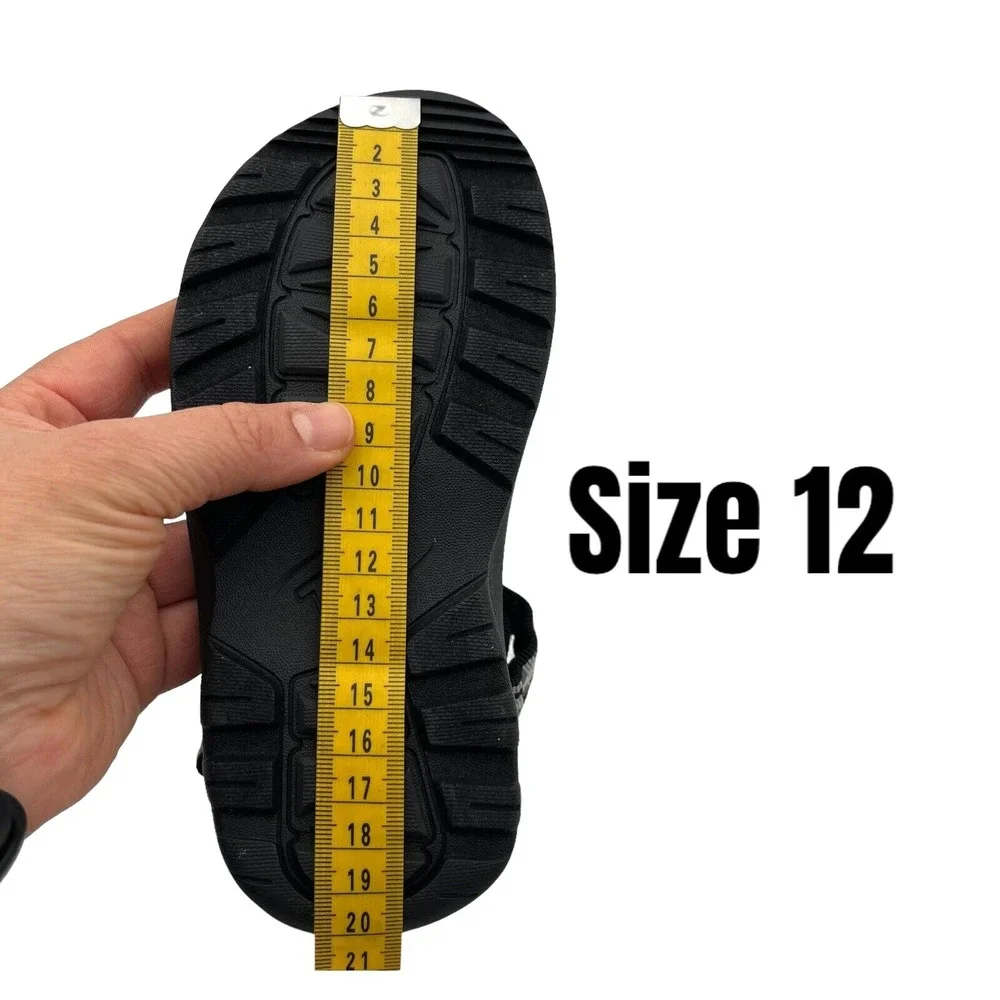 Teva Hurricane Little Boys Sport Sandals Size 12 Black‎ Gray Adjustable Straps